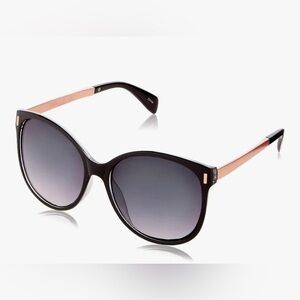 Tahari Women's Sunglasses Black Frame Smoke Lenses Rose Gold Temple